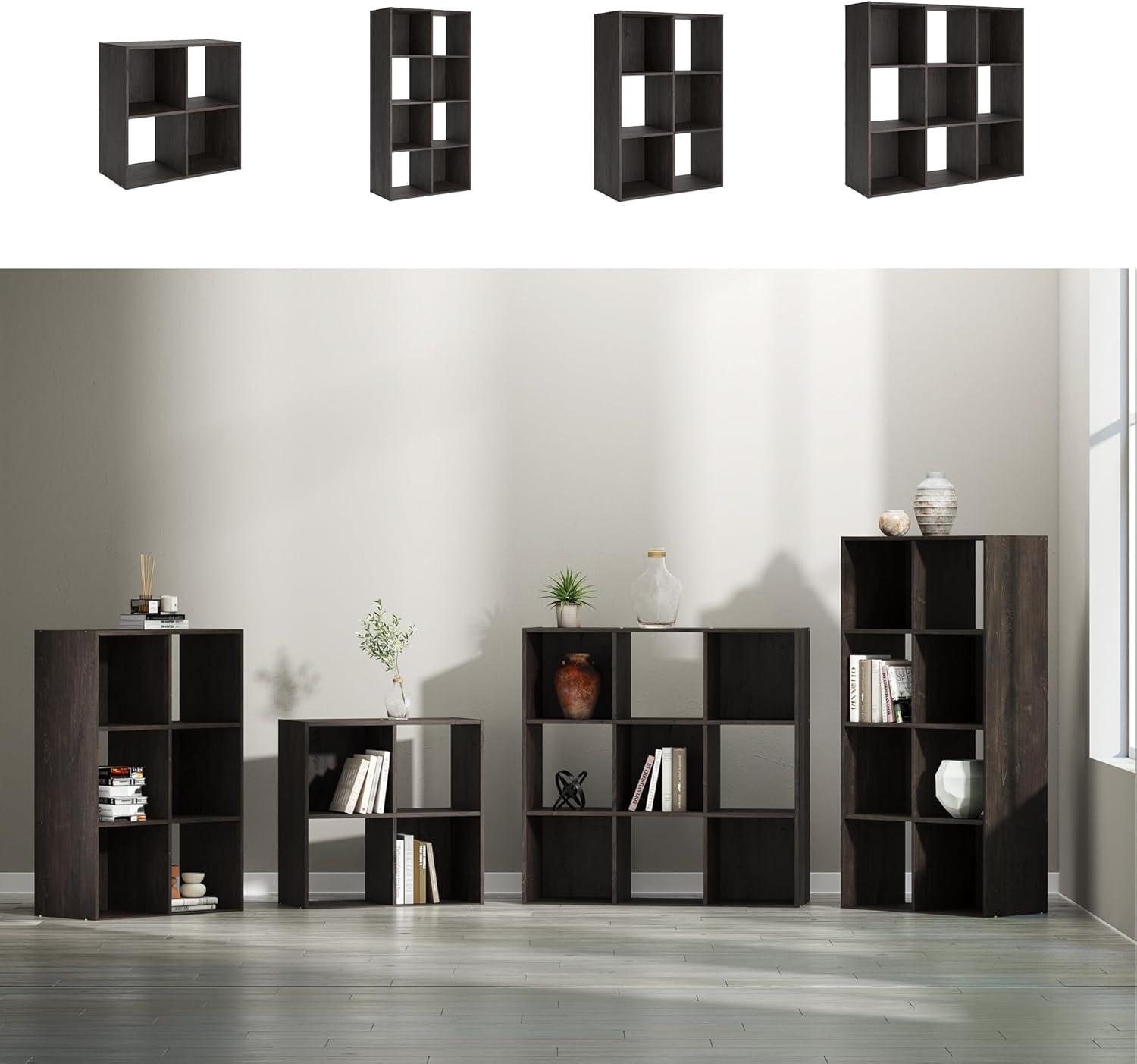 imageSignature Design by Ashley Paxberry Coastal 9 Cube Storage Organizer or Bookcase WhitewashCharcoal