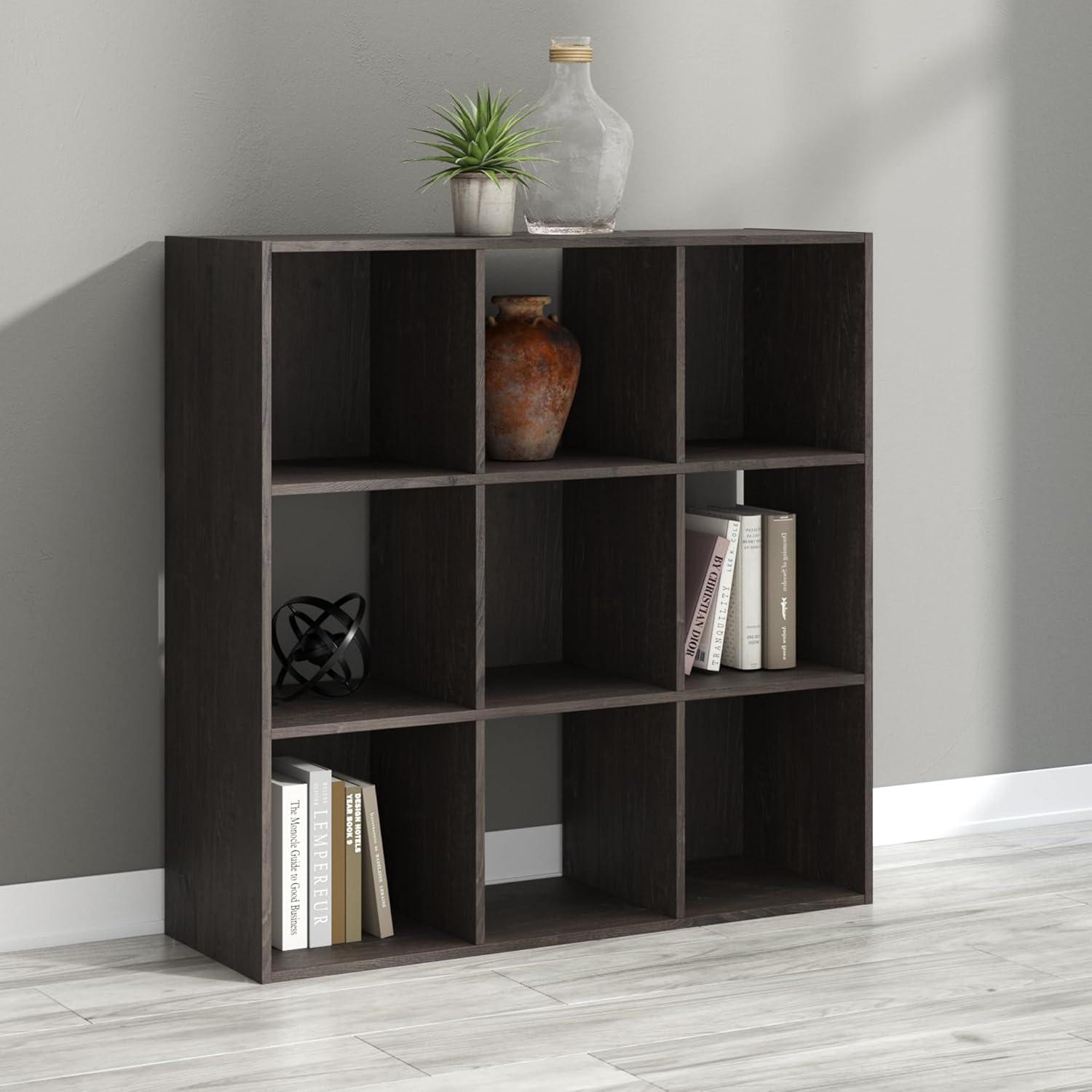 imageSignature Design by Ashley Paxberry Coastal 9 Cube Storage Organizer or Bookcase WhitewashCharcoal