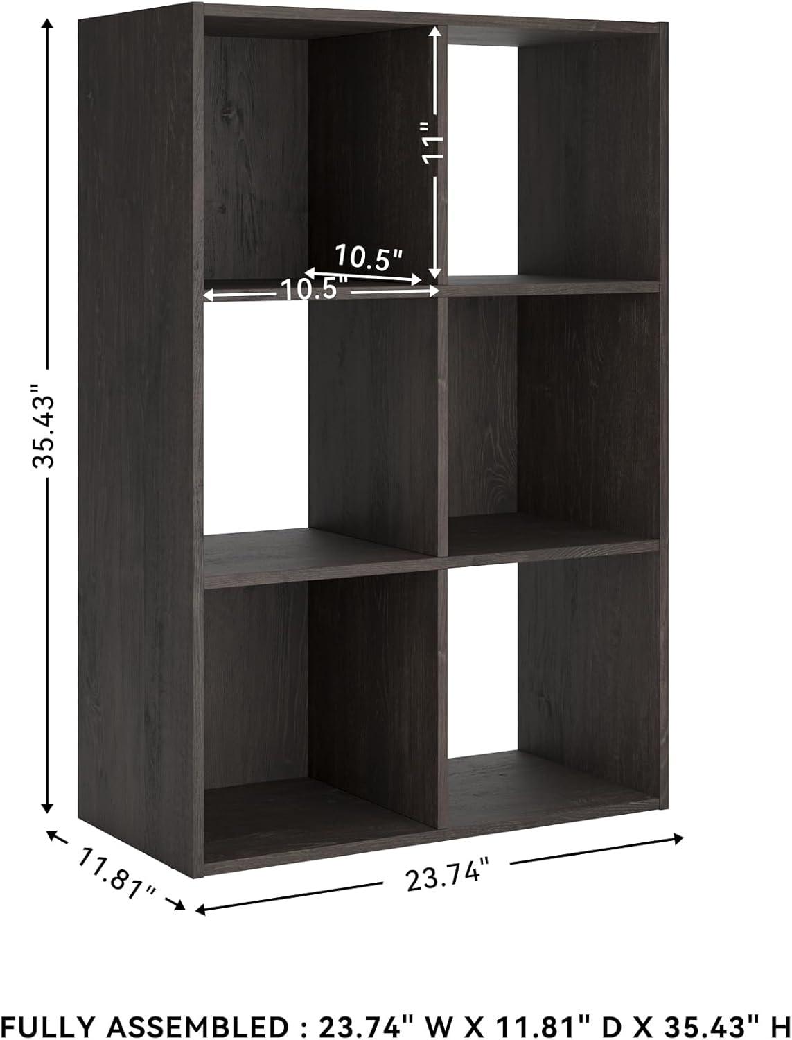 imageSignature Design by Ashley Paxberry Coastal 9 Cube Storage Organizer or Bookcase WhitewashCharcoal