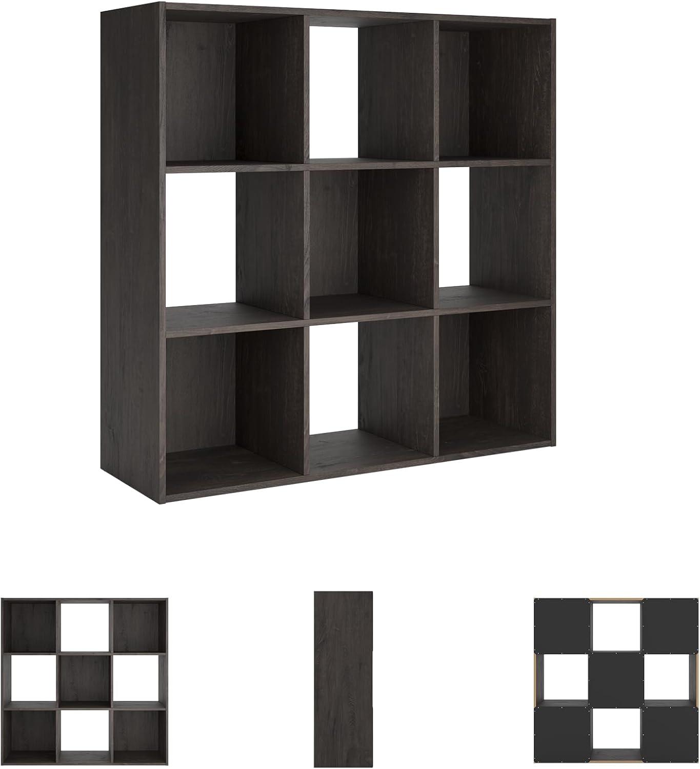 imageSignature Design by Ashley Paxberry Coastal 9 Cube Storage Organizer or Bookcase WhitewashCharcoal