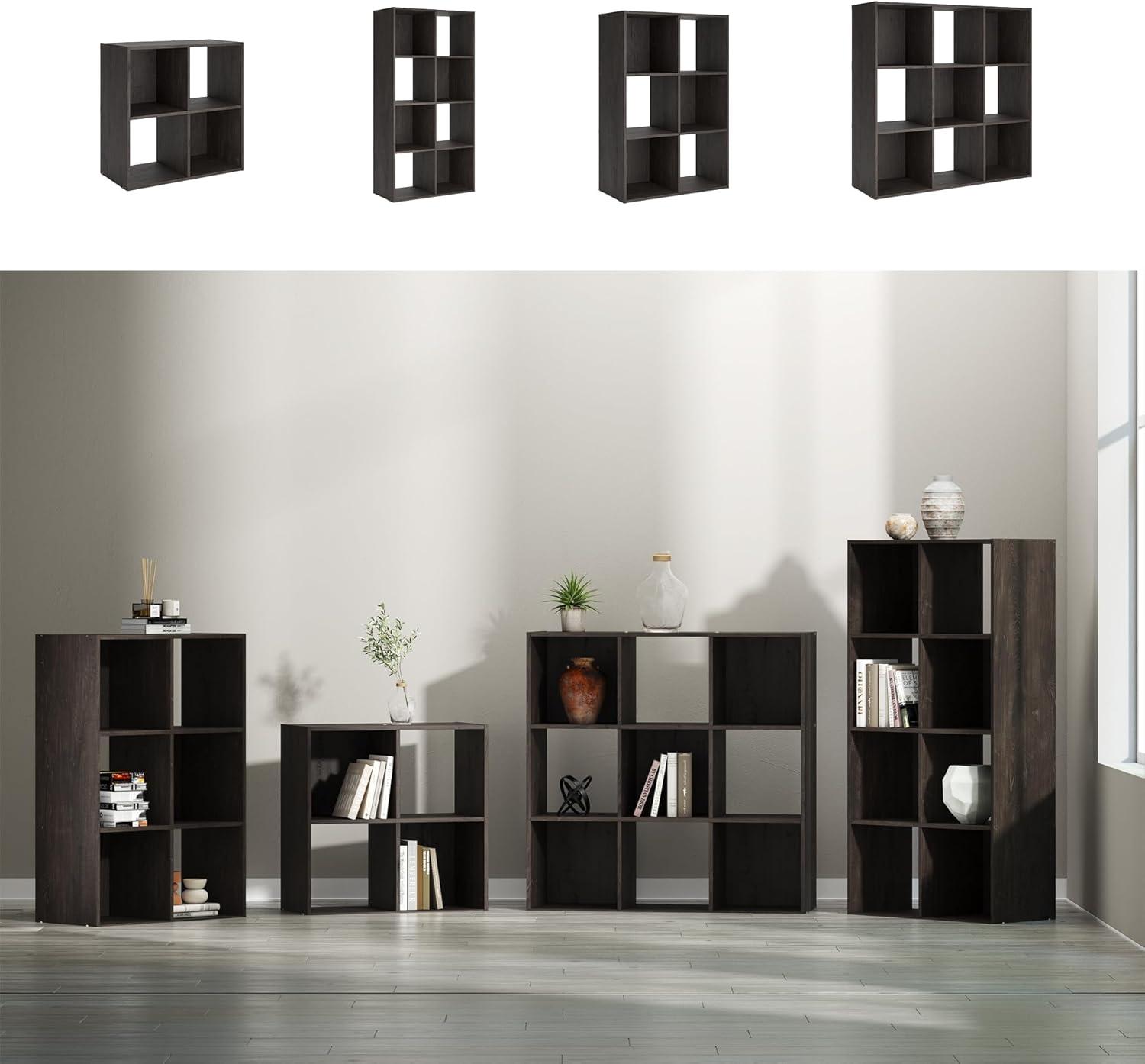 imageSignature Design by Ashley Paxberry Coastal 9 Cube Storage Organizer or Bookcase WhitewashCharcoal