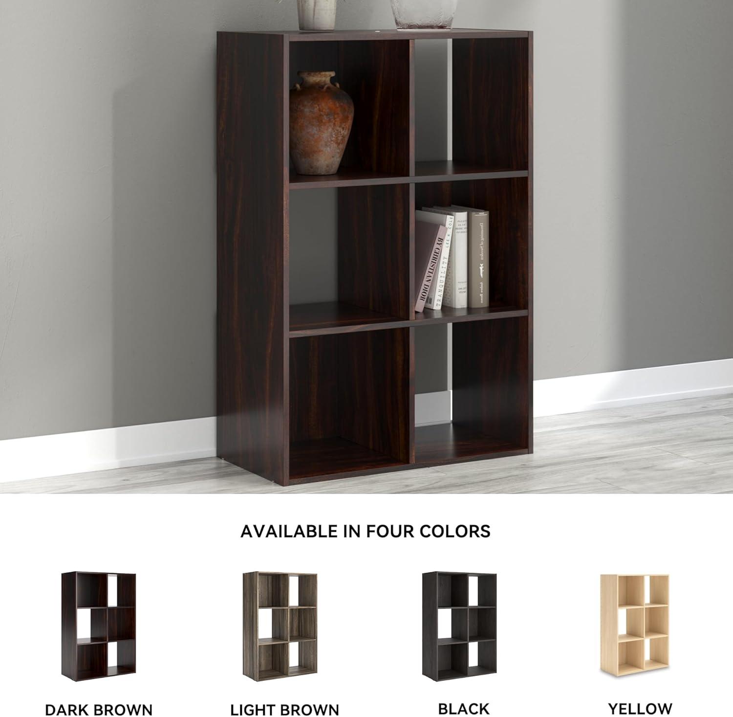 imageSignature Design by Ashley Paxberry Coastal 9 Cube Storage Organizer or Bookcase WhitewashCherryLight Brown