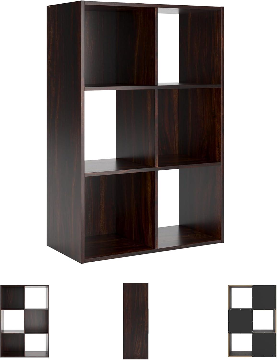 imageSignature Design by Ashley Paxberry Coastal 9 Cube Storage Organizer or Bookcase WhitewashCherryLight Brown