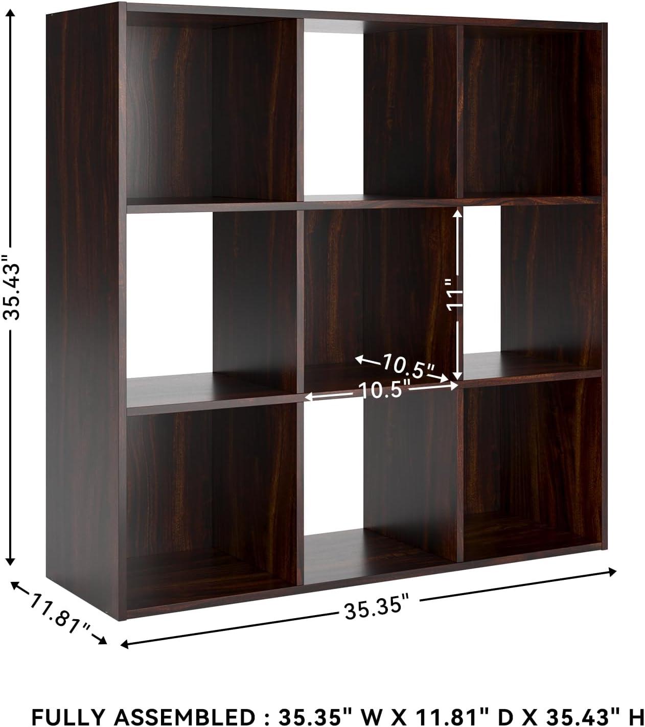 imageSignature Design by Ashley Paxberry Coastal 9 Cube Storage Organizer or Bookcase WhitewashCherryLight Brown