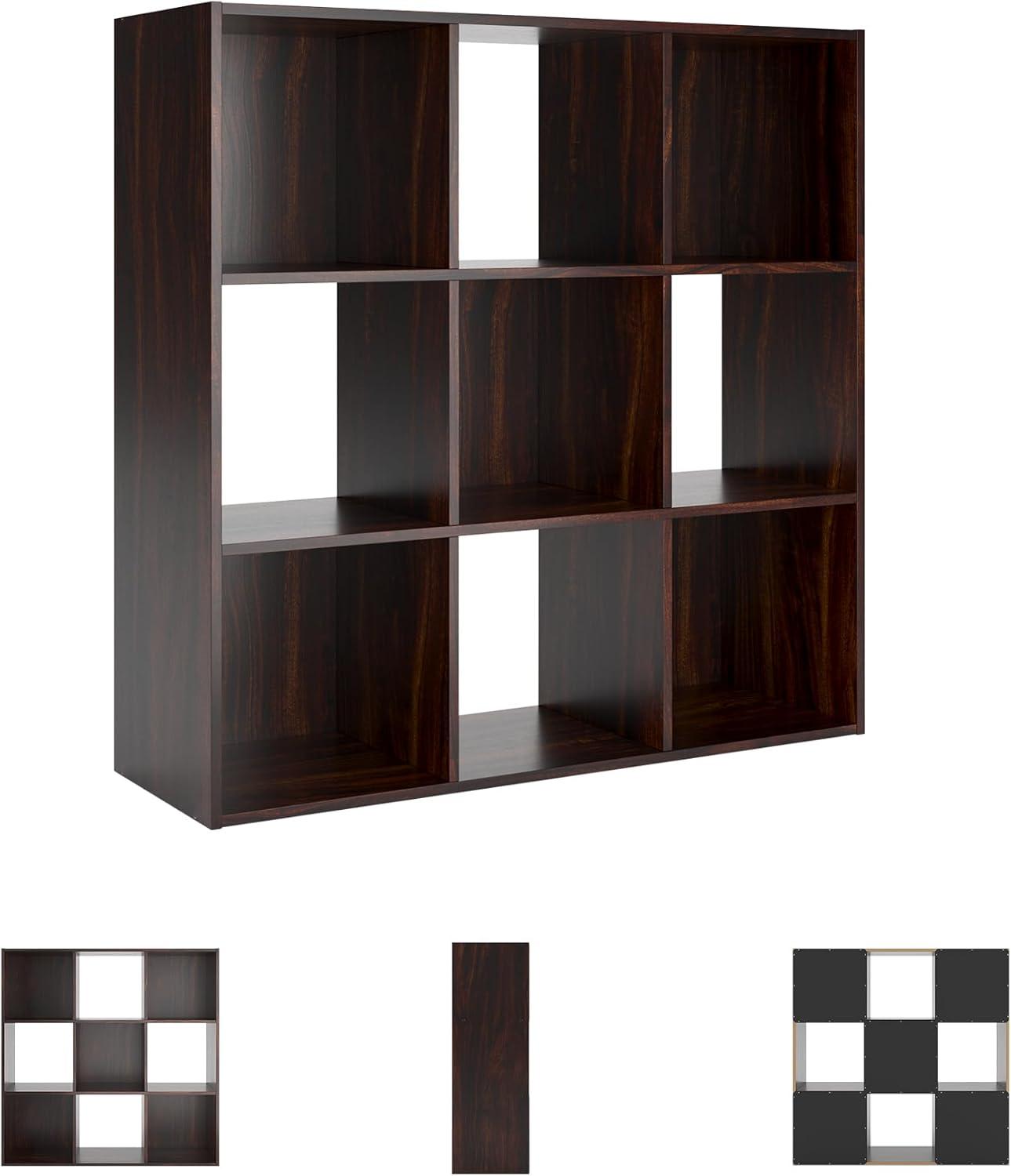 imageSignature Design by Ashley Paxberry Coastal 9 Cube Storage Organizer or Bookcase WhitewashCherryLight Brown