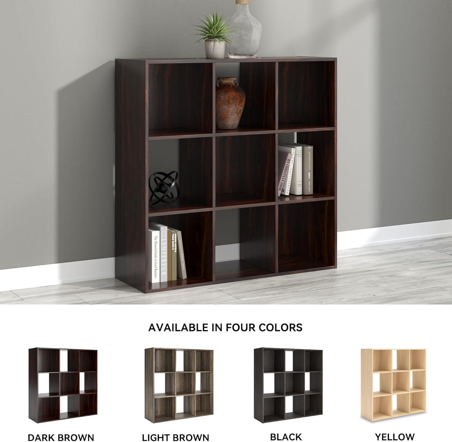 imageSignature Design by Ashley Paxberry Coastal 9 Cube Storage Organizer or Bookcase WhitewashCherryLight Brown