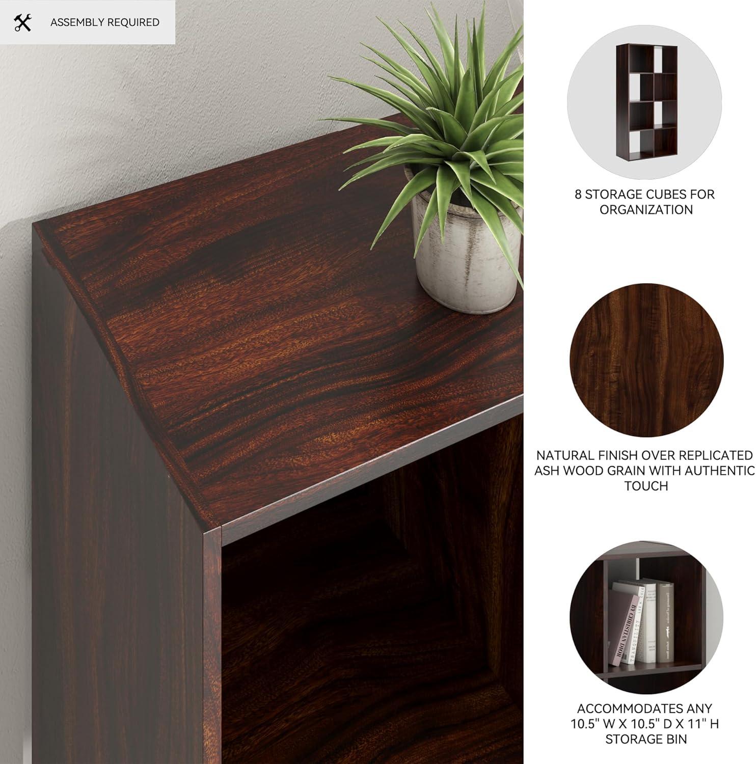 imageSignature Design by Ashley Paxberry Coastal 9 Cube Storage Organizer or Bookcase WhitewashCherryLight Brown