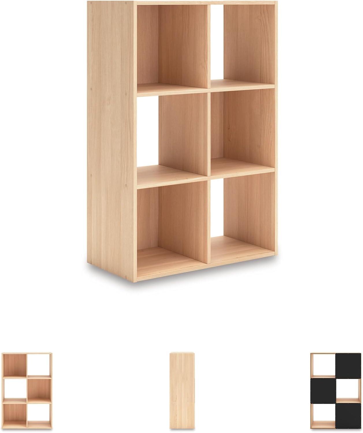 imageSignature Design by Ashley Paxberry Coastal 9 Cube Storage Organizer or Bookcase WhitewashTan