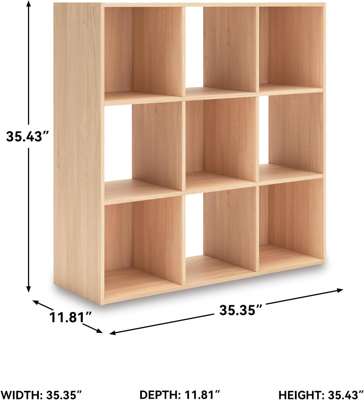 imageSignature Design by Ashley Paxberry Coastal 9 Cube Storage Organizer or Bookcase WhitewashTan