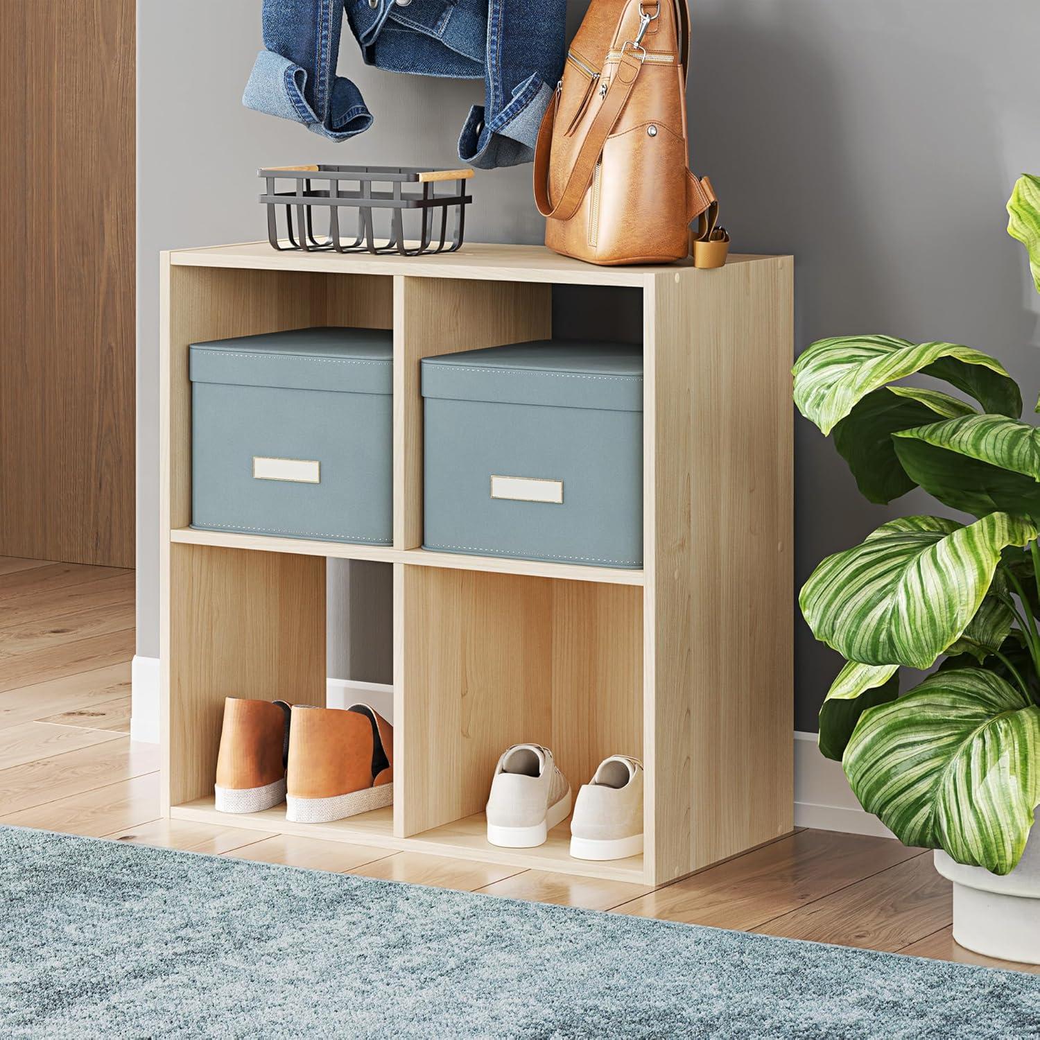 imageSignature Design by Ashley Paxberry Coastal 9 Cube Storage Organizer or Bookcase WhitewashTan