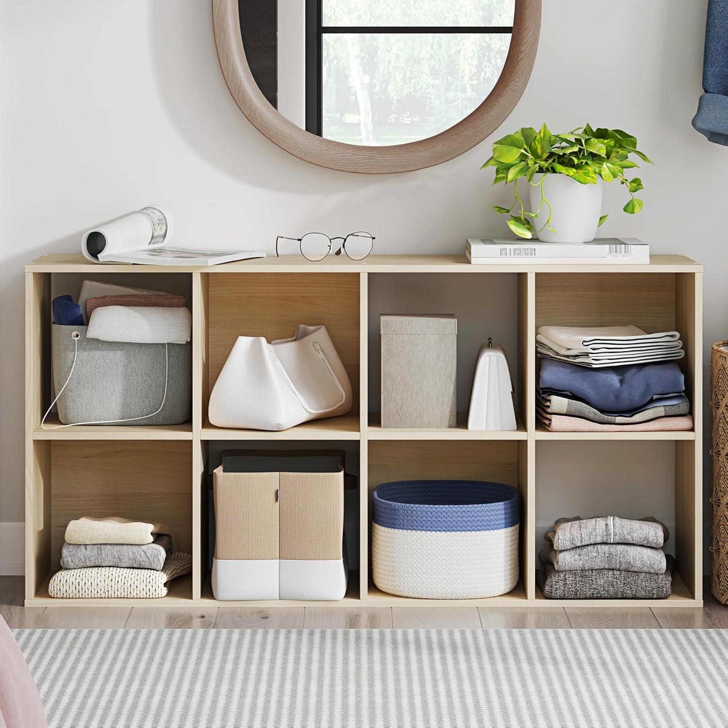 imageSignature Design by Ashley Paxberry Coastal 9 Cube Storage Organizer or Bookcase WhitewashTan