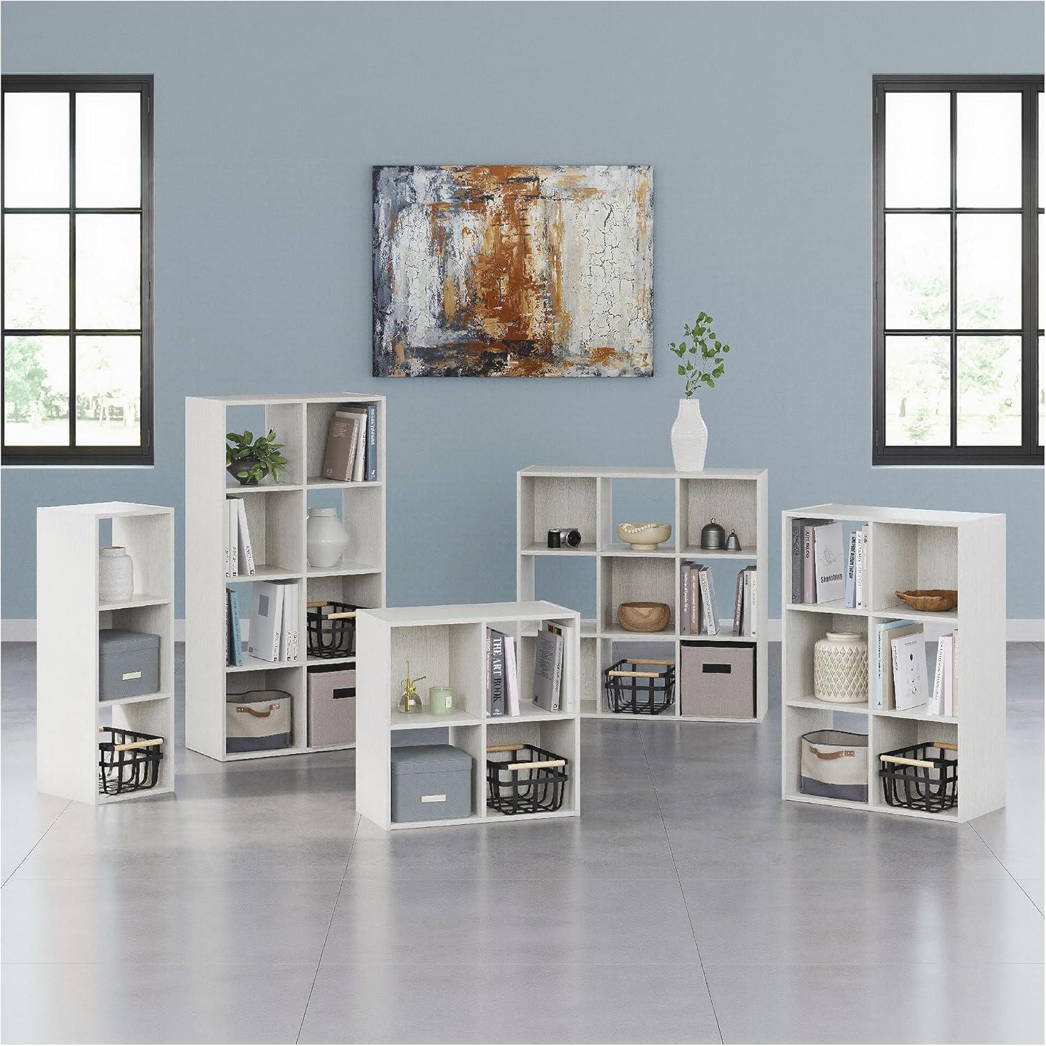 imageSignature Design by Ashley Paxberry Coastal 9 Cube Storage Organizer or Bookcase WhitewashWhite
