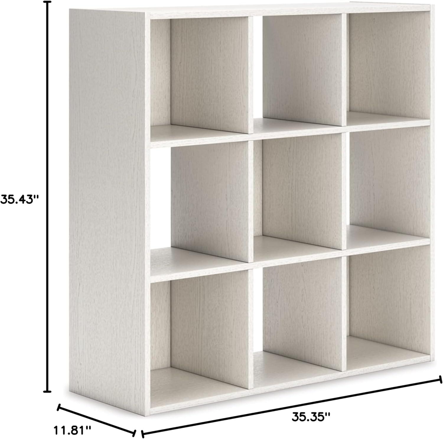 imageSignature Design by Ashley Paxberry Coastal 9 Cube Storage Organizer or Bookcase WhitewashWhite