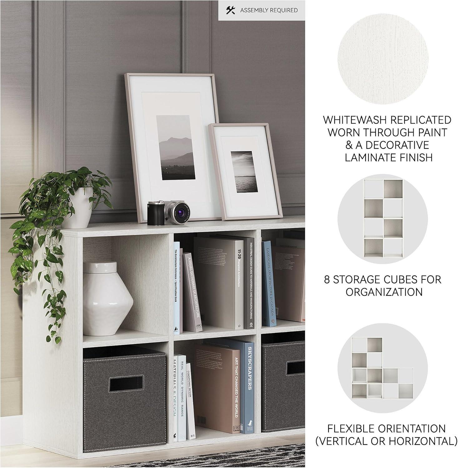 imageSignature Design by Ashley Paxberry Coastal 9 Cube Storage Organizer or Bookcase WhitewashWhite