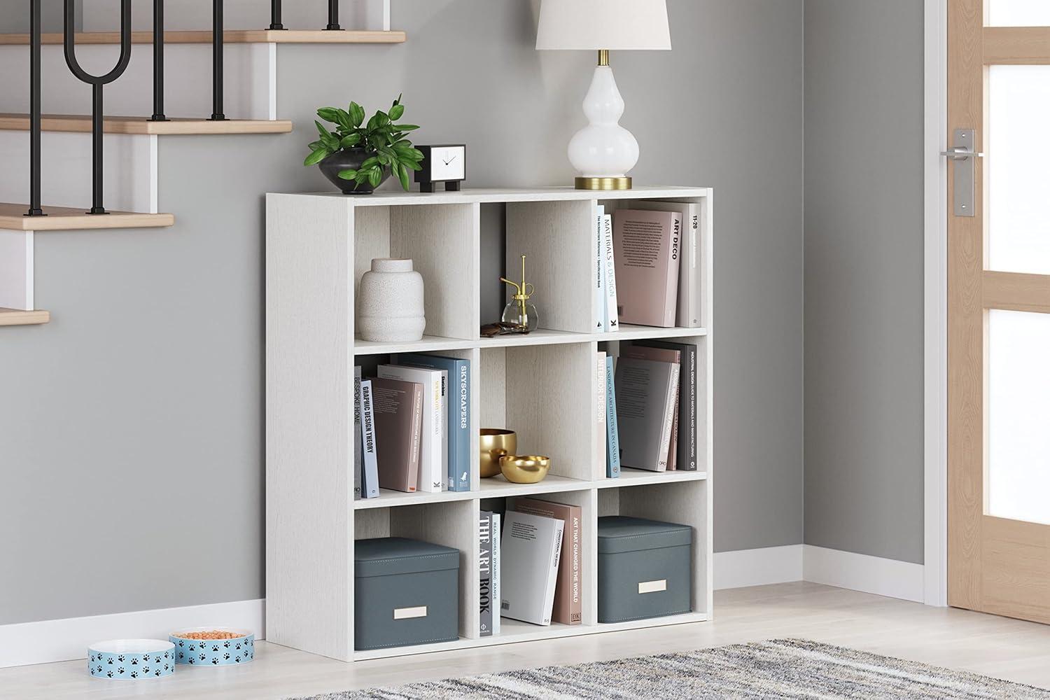 imageSignature Design by Ashley Paxberry Coastal 9 Cube Storage Organizer or Bookcase WhitewashWhite