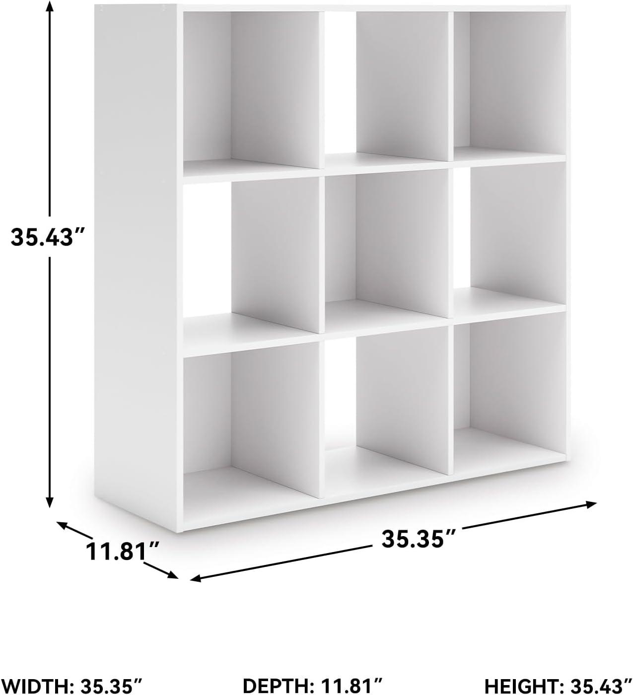 imageSignature Design by Ashley Paxberry Coastal 9 Cube Storage Organizer or Bookcase WhitewashWhite