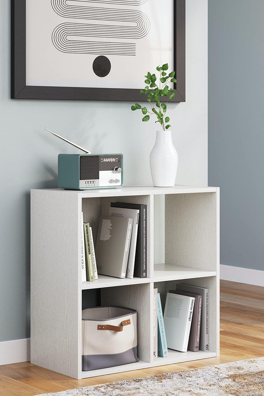 imageSignature Design by Ashley Paxberry Coastal 9 Cube Storage Organizer or Bookcase WhitewashWhite