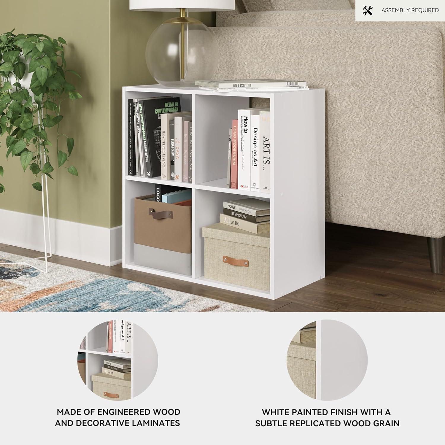 imageSignature Design by Ashley Paxberry Coastal 9 Cube Storage Organizer or Bookcase WhitewashWhite