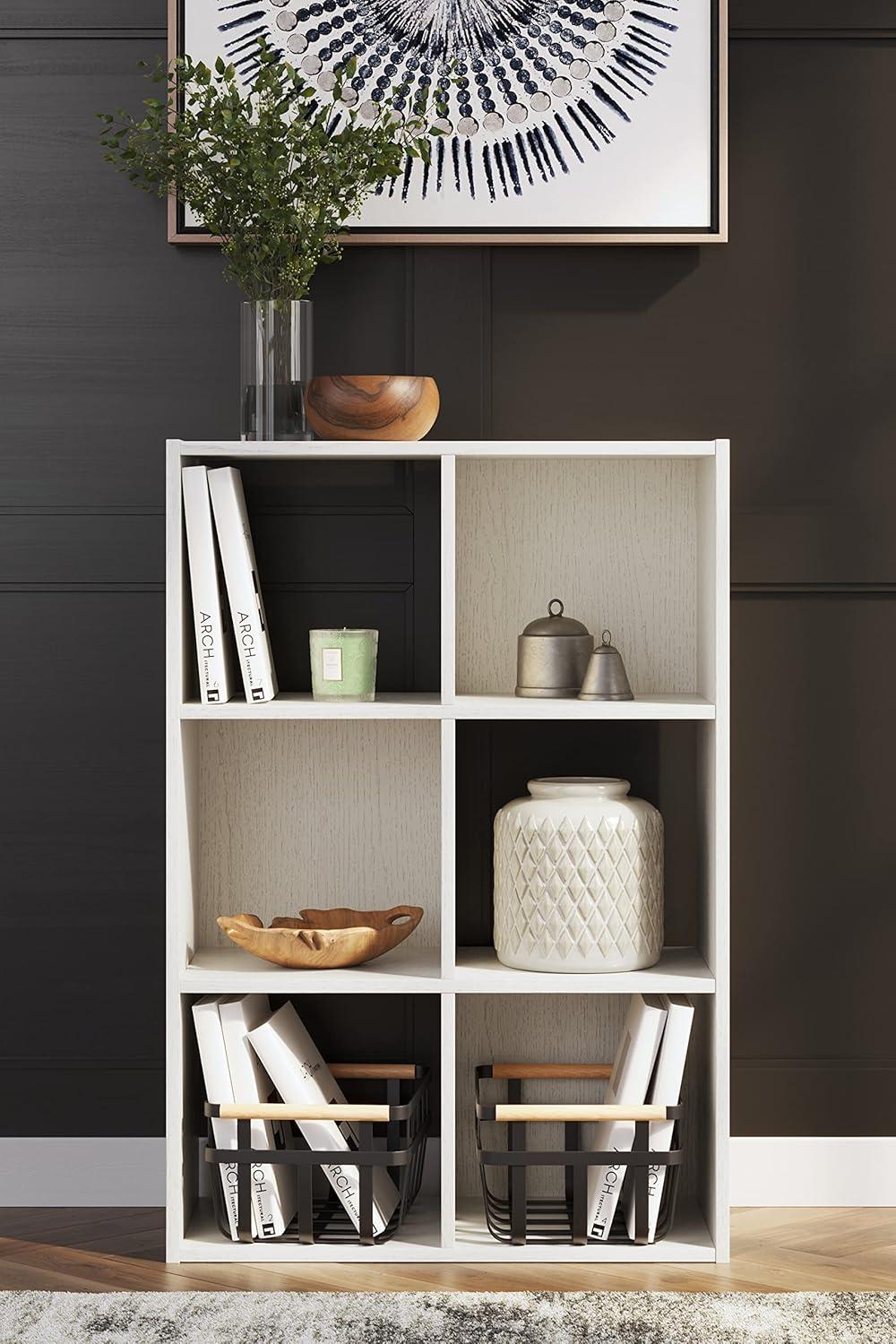 imageSignature Design by Ashley Paxberry Coastal 9 Cube Storage Organizer or Bookcase WhitewashWhite
