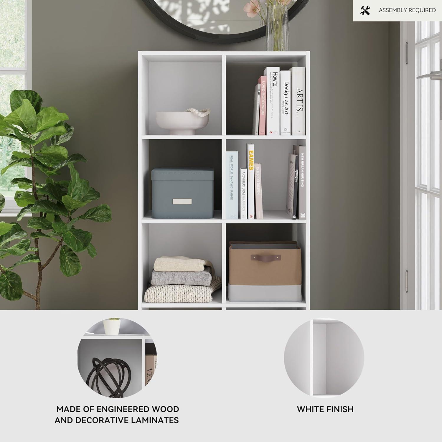 imageSignature Design by Ashley Paxberry Coastal 9 Cube Storage Organizer or Bookcase WhitewashWhite