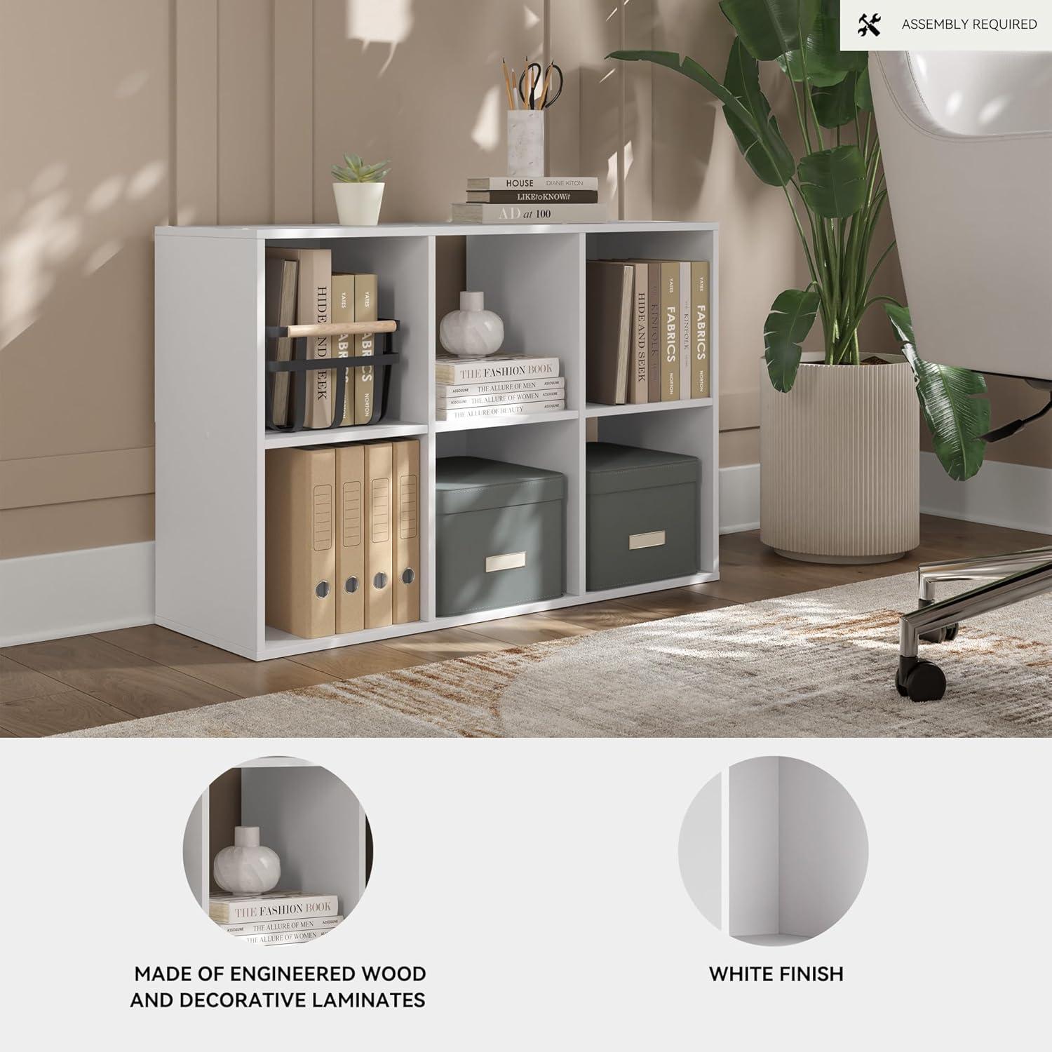 imageSignature Design by Ashley Paxberry Coastal 9 Cube Storage Organizer or Bookcase WhitewashWhite