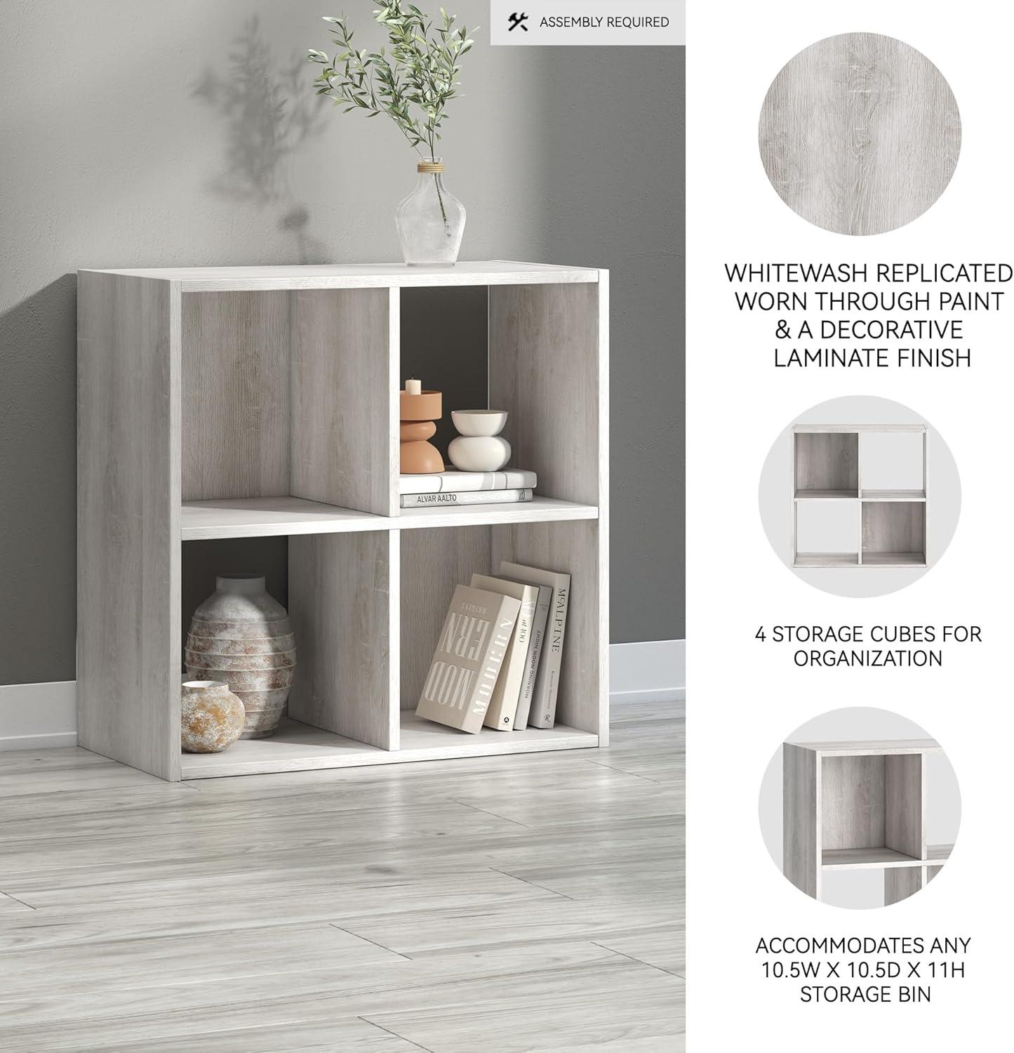 imageSignature Design by Ashley Paxberry Coastal 9 Cube Storage Organizer or Bookcase WhitewashWhitewash