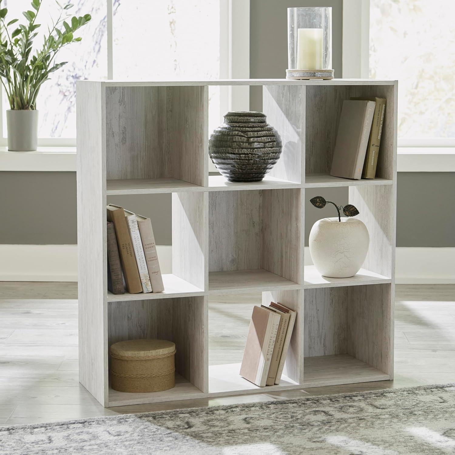 imageSignature Design by Ashley Paxberry Coastal 9 Cube Storage Organizer or Bookcase WhitewashWhitewash