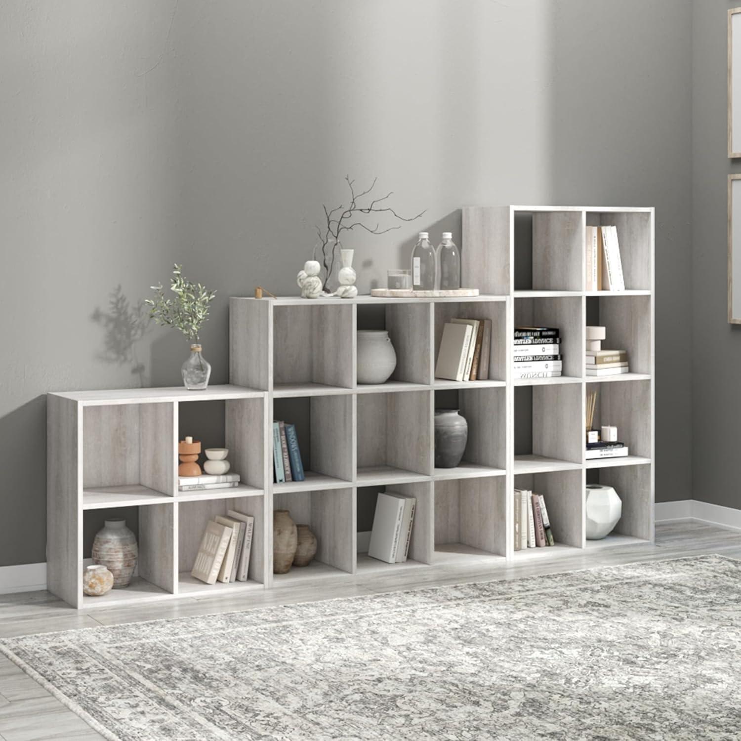 imageSignature Design by Ashley Paxberry Coastal 9 Cube Storage Organizer or Bookcase WhitewashWhitewash