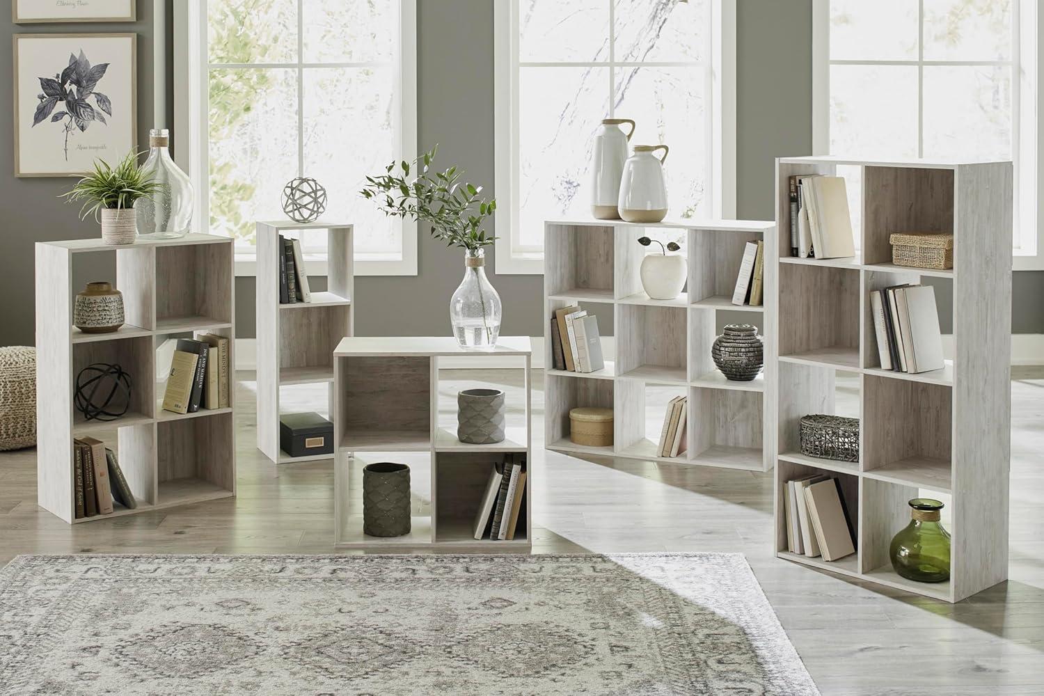 imageSignature Design by Ashley Paxberry Coastal 9 Cube Storage Organizer or Bookcase WhitewashWhitewash