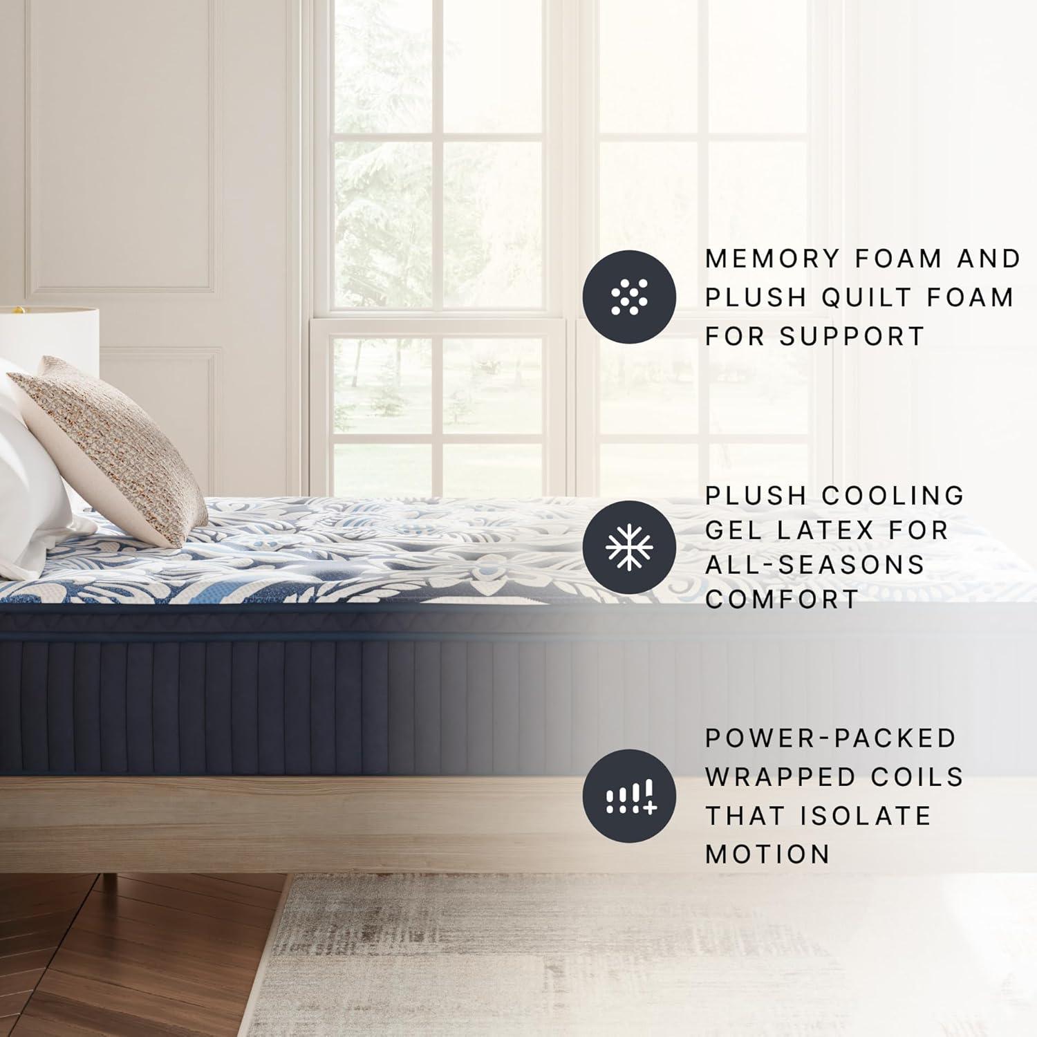 imageSignature Design by Ashley Plush Luxe 20 15 Inch Breathable Gel Latex Memory Foam Hybrid Mattress with Edge Support for Cool Sleep and Pressure Relief Queen Fiberglass Free Mattress in A Box