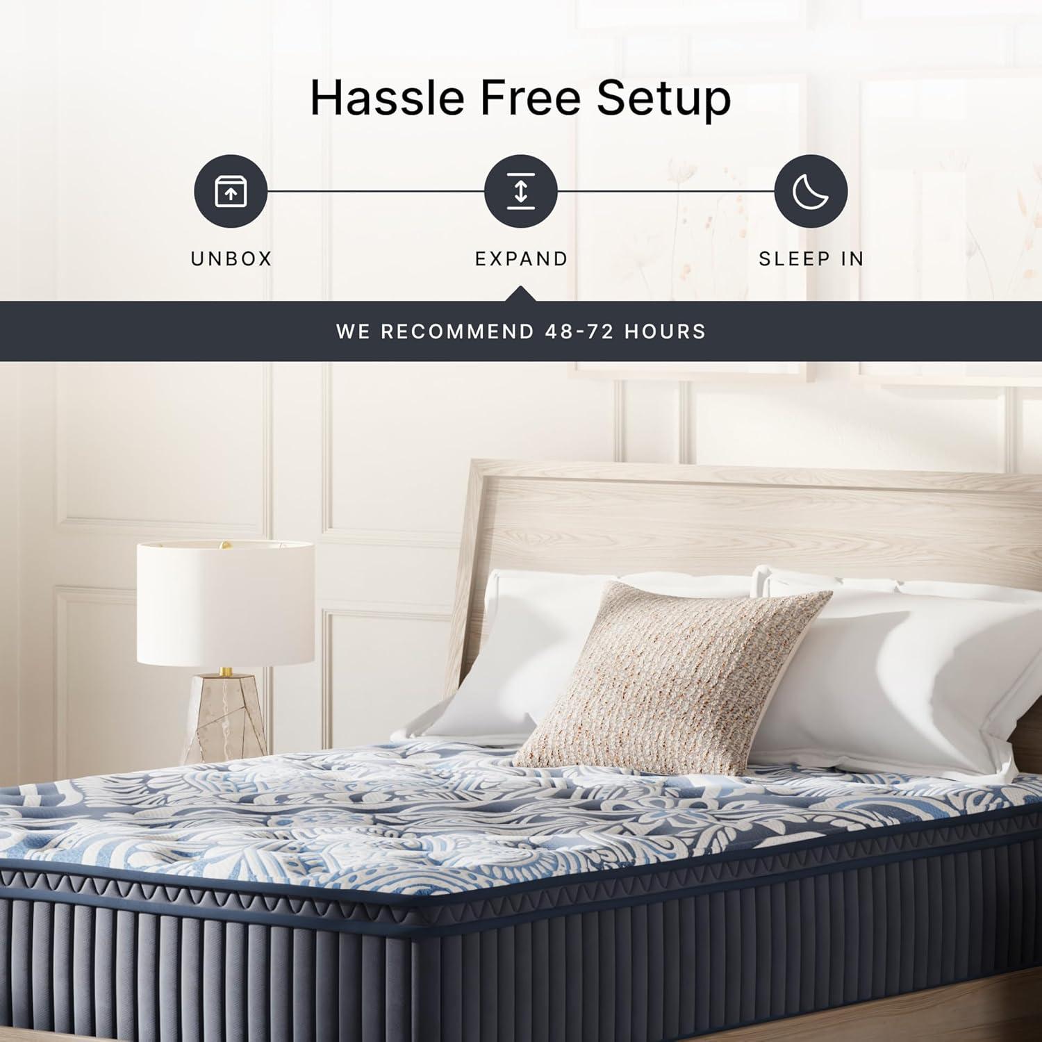 imageSignature Design by Ashley Plush Luxe 20 15 Inch Breathable Gel Latex Memory Foam Hybrid Mattress with Edge Support for Cool Sleep and Pressure Relief Queen Fiberglass Free Mattress in A Box