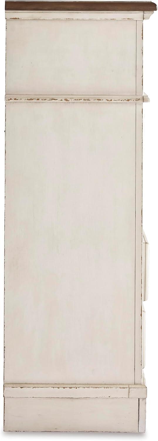 imageSignature Design by Ashley Realyn French Country 5 Drawer Chest Tipover Restraint Device 2tone Finish Wood 4013quot W x 1813quot D x 5813quot H Chipped White17D x 34W x 483H 5 Drawers