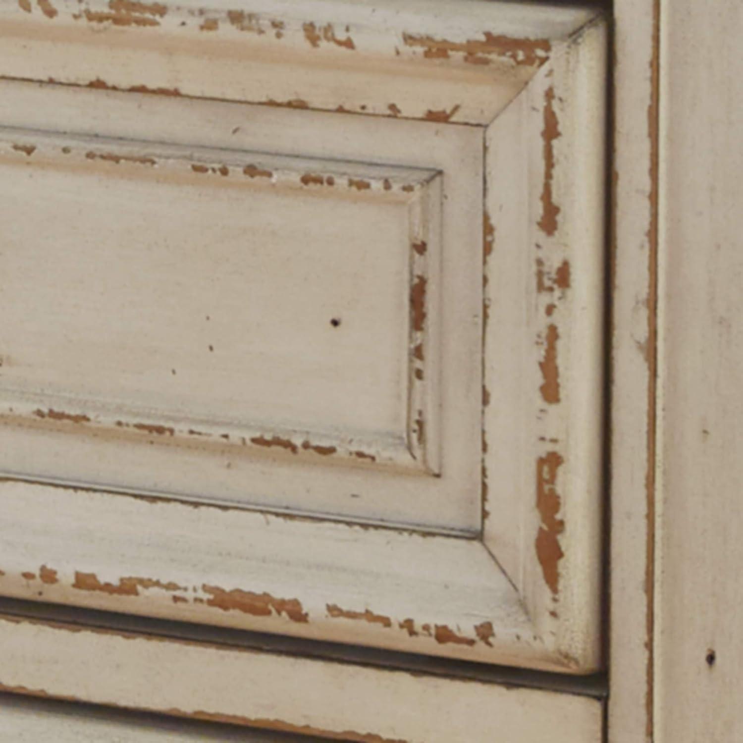 imageSignature Design by Ashley Realyn French Country 5 Drawer Chest Tipover Restraint Device 2tone Finish Wood 4013quot W x 1813quot D x 5813quot H Chipped White17D x 34W x 483H 5 Drawers