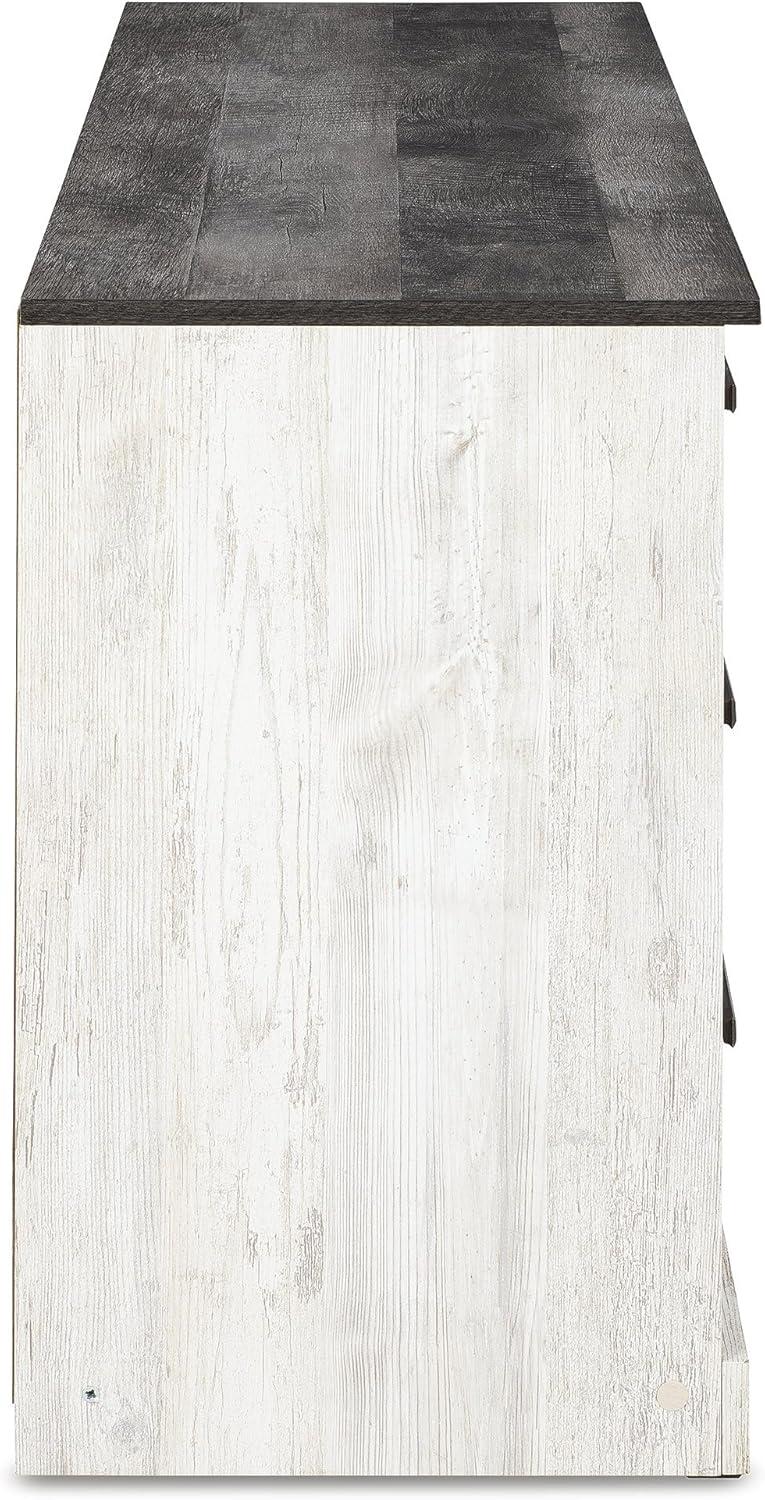 imageSignature Design by Ashley Shawburn Rustic 5 Drawer Chest of SmoothGliding Drawers and Safety Stop White ampamp GrayTwotone