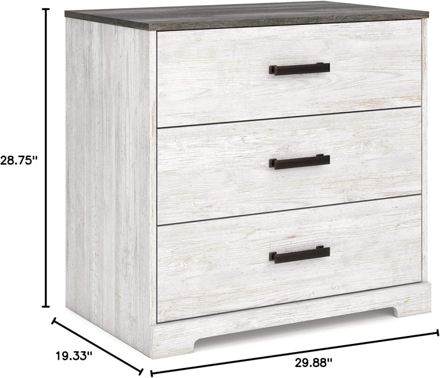 imageSignature Design by Ashley Shawburn Rustic 5 Drawer Chest of SmoothGliding Drawers and Safety Stop White ampamp GrayTwotone