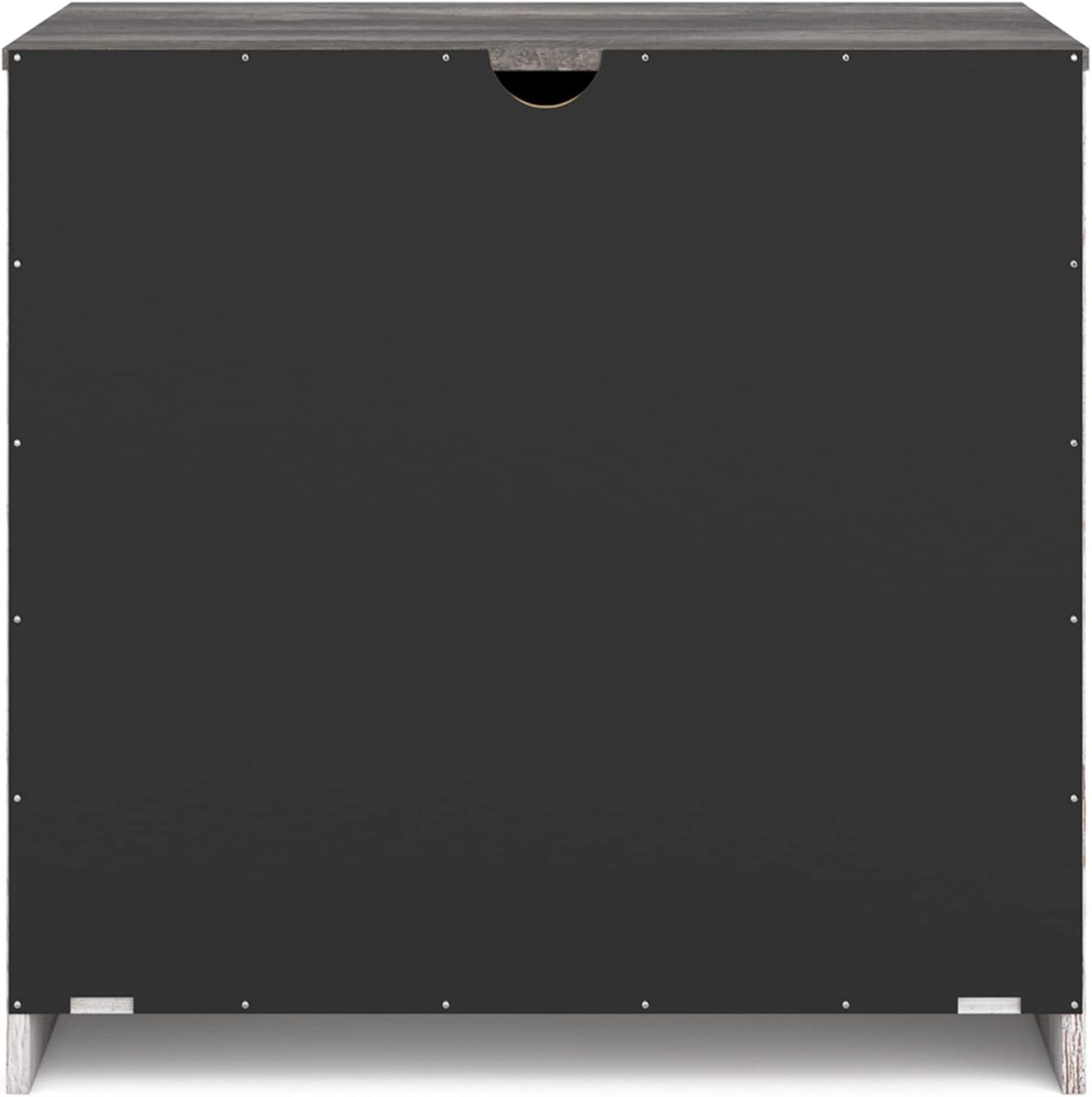 imageSignature Design by Ashley Shawburn Rustic 5 Drawer Chest of SmoothGliding Drawers and Safety Stop White ampamp GrayTwotone