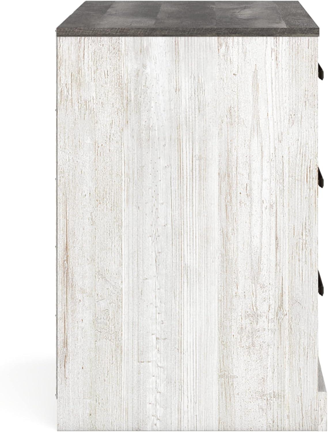 imageSignature Design by Ashley Shawburn Rustic 5 Drawer Chest of SmoothGliding Drawers and Safety Stop White ampamp GrayTwotone