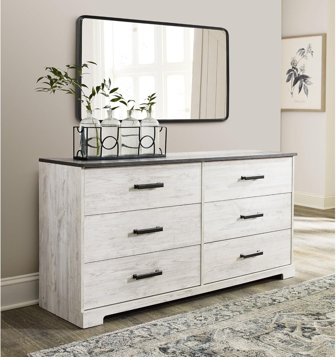 imageSignature Design by Ashley Shawburn Rustic 5 Drawer Chest of SmoothGliding Drawers and Safety Stop White ampamp GrayTwotone1