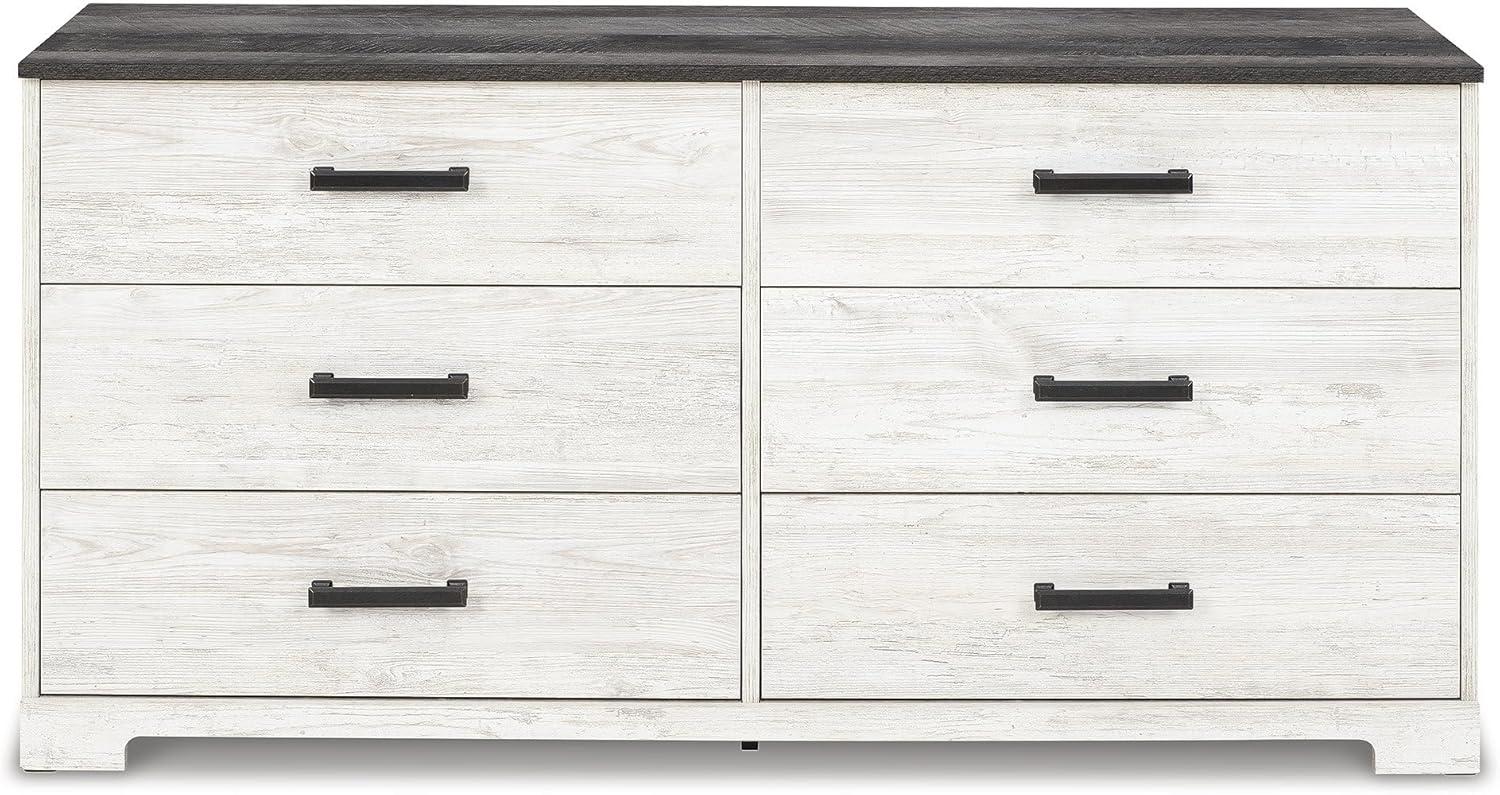 imageSignature Design by Ashley Shawburn Rustic 5 Drawer Chest of SmoothGliding Drawers and Safety Stop White ampamp GrayTwotone1