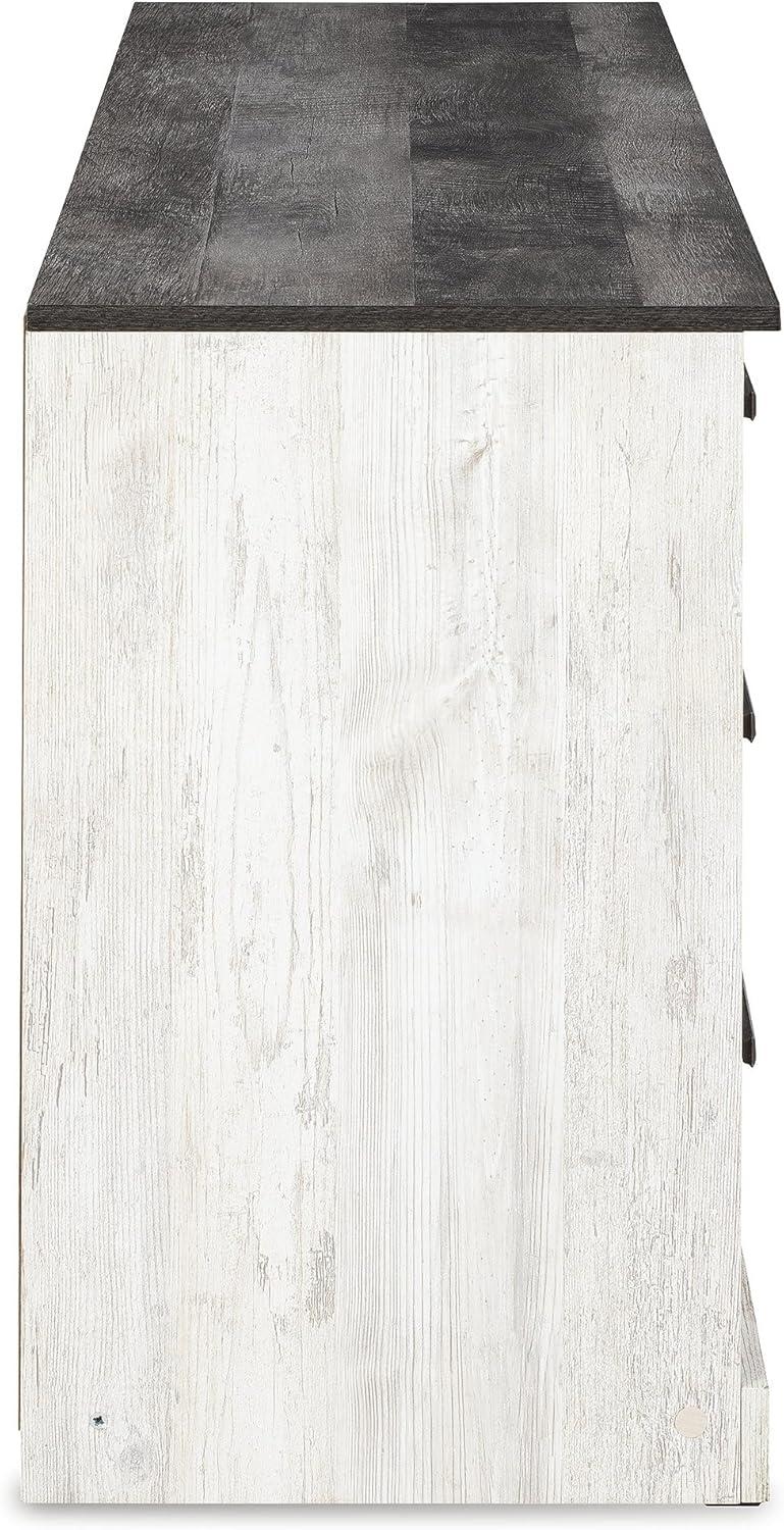 imageSignature Design by Ashley Shawburn Rustic 5 Drawer Chest of SmoothGliding Drawers and Safety Stop White ampamp GrayTwotone1