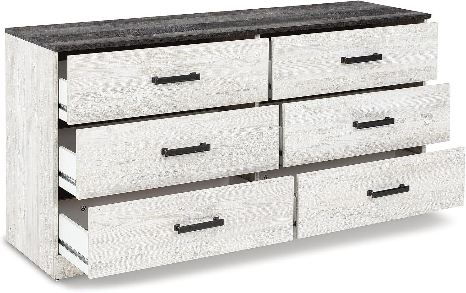 imageSignature Design by Ashley Shawburn Rustic 5 Drawer Chest of SmoothGliding Drawers and Safety Stop White ampamp GrayTwotone1