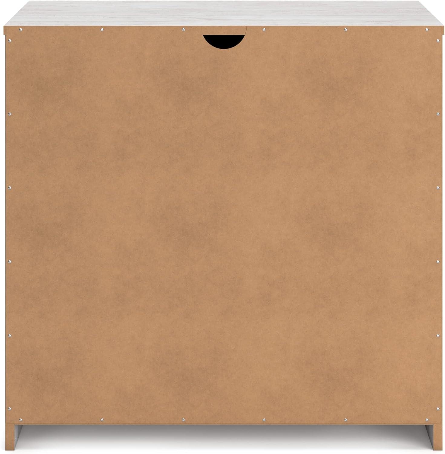 imageSignature Design by Ashley Shawburn Rustic 5 Drawer Chest of SmoothGliding Drawers and Safety Stop White ampamp GrayWhitewash