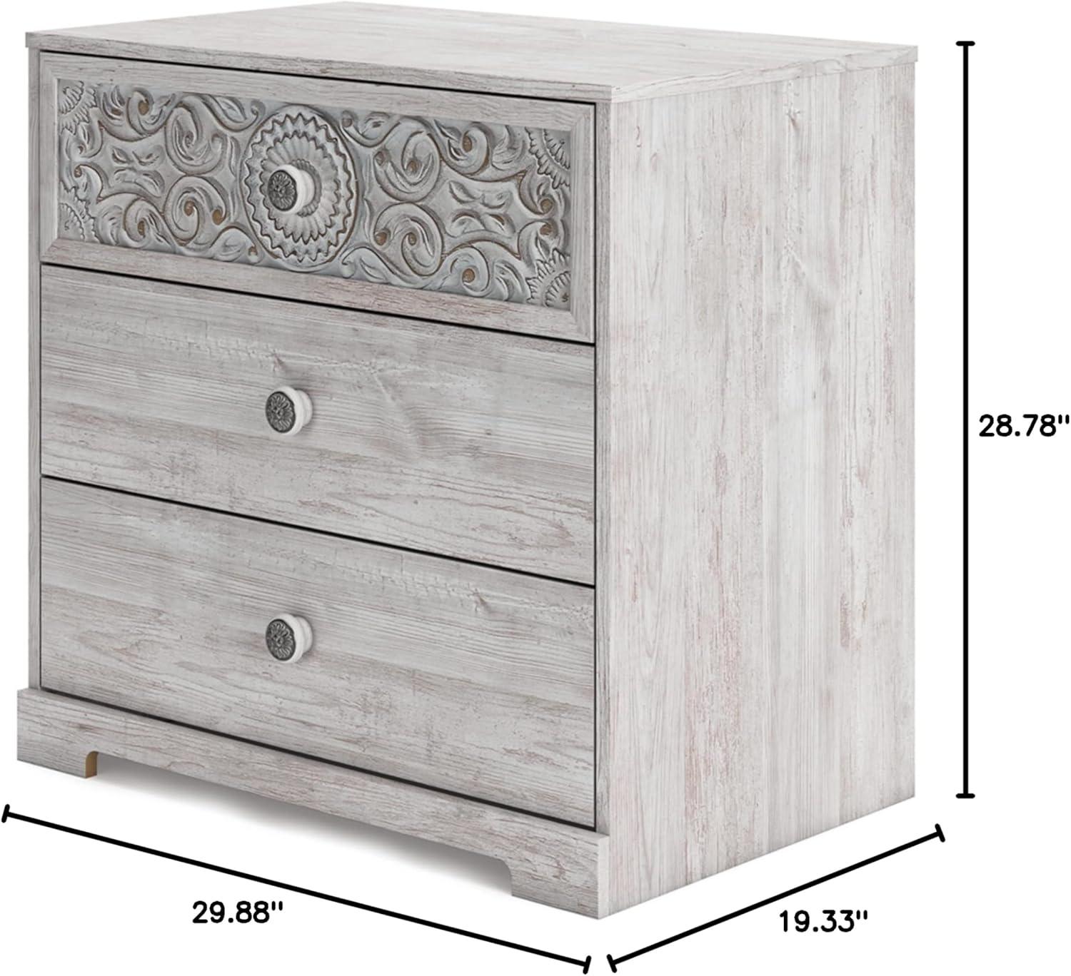 imageSignature Design by Ashley Shawburn Rustic 5 Drawer Chest of SmoothGliding Drawers and Safety Stop White ampamp GrayWhitewash