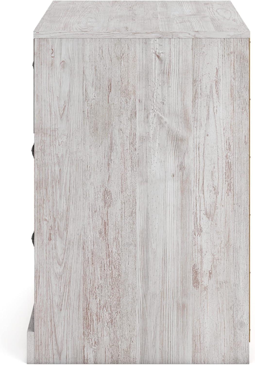 imageSignature Design by Ashley Shawburn Rustic 5 Drawer Chest of SmoothGliding Drawers and Safety Stop White ampamp GrayWhitewash