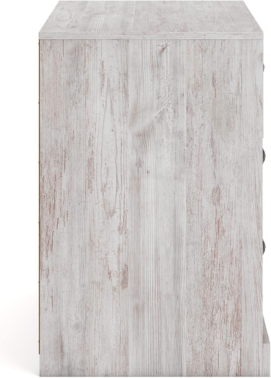 imageSignature Design by Ashley Shawburn Rustic 5 Drawer Chest of SmoothGliding Drawers and Safety Stop White ampamp GrayWhitewash