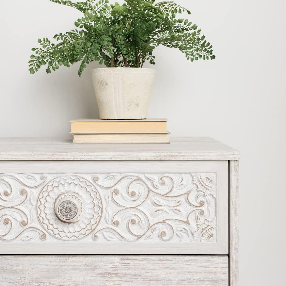 imageSignature Design by Ashley Shawburn Rustic 5 Drawer Chest of SmoothGliding Drawers and Safety Stop White ampamp GrayWhitewash1