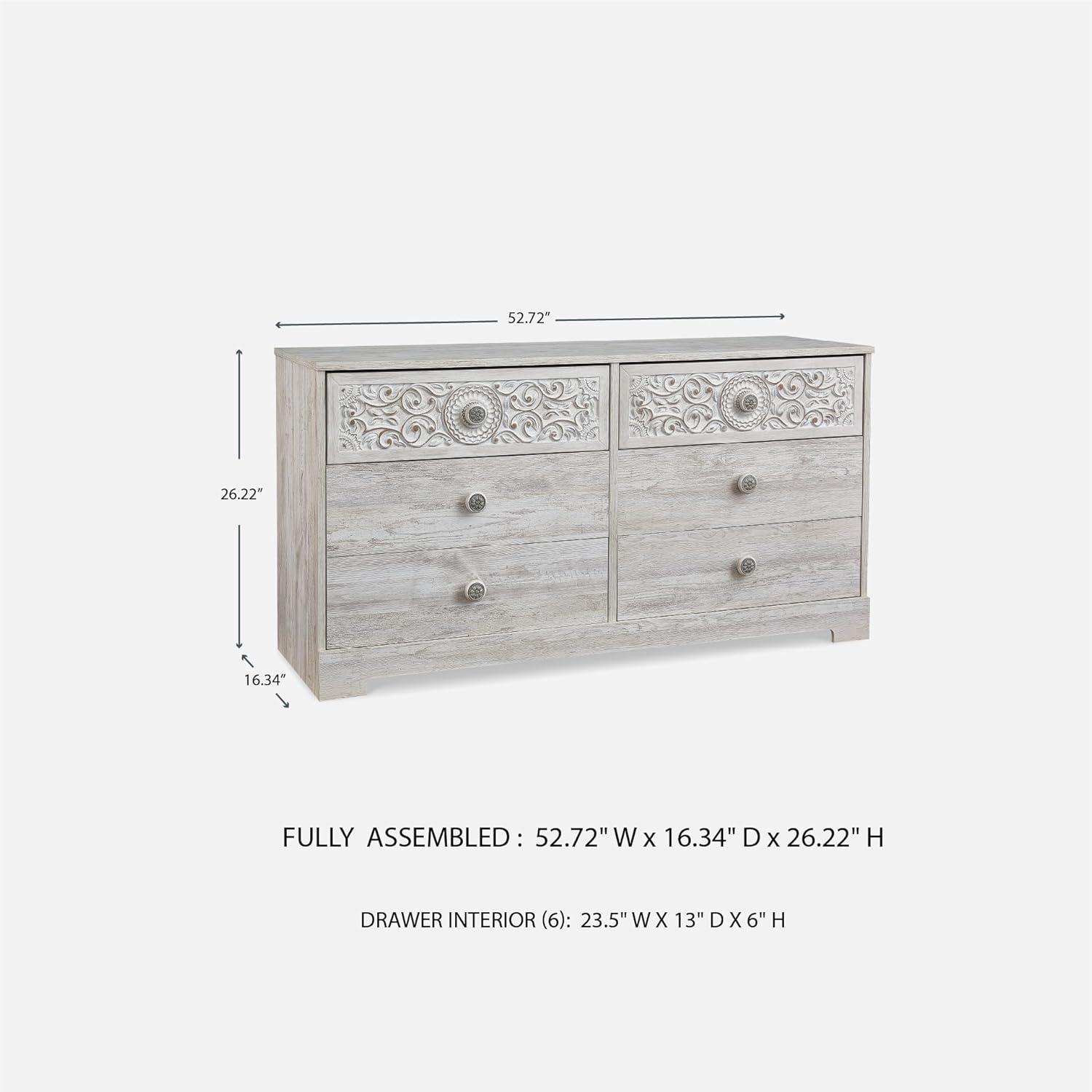 imageSignature Design by Ashley Shawburn Rustic 5 Drawer Chest of SmoothGliding Drawers and Safety Stop White ampamp GrayWhitewash1