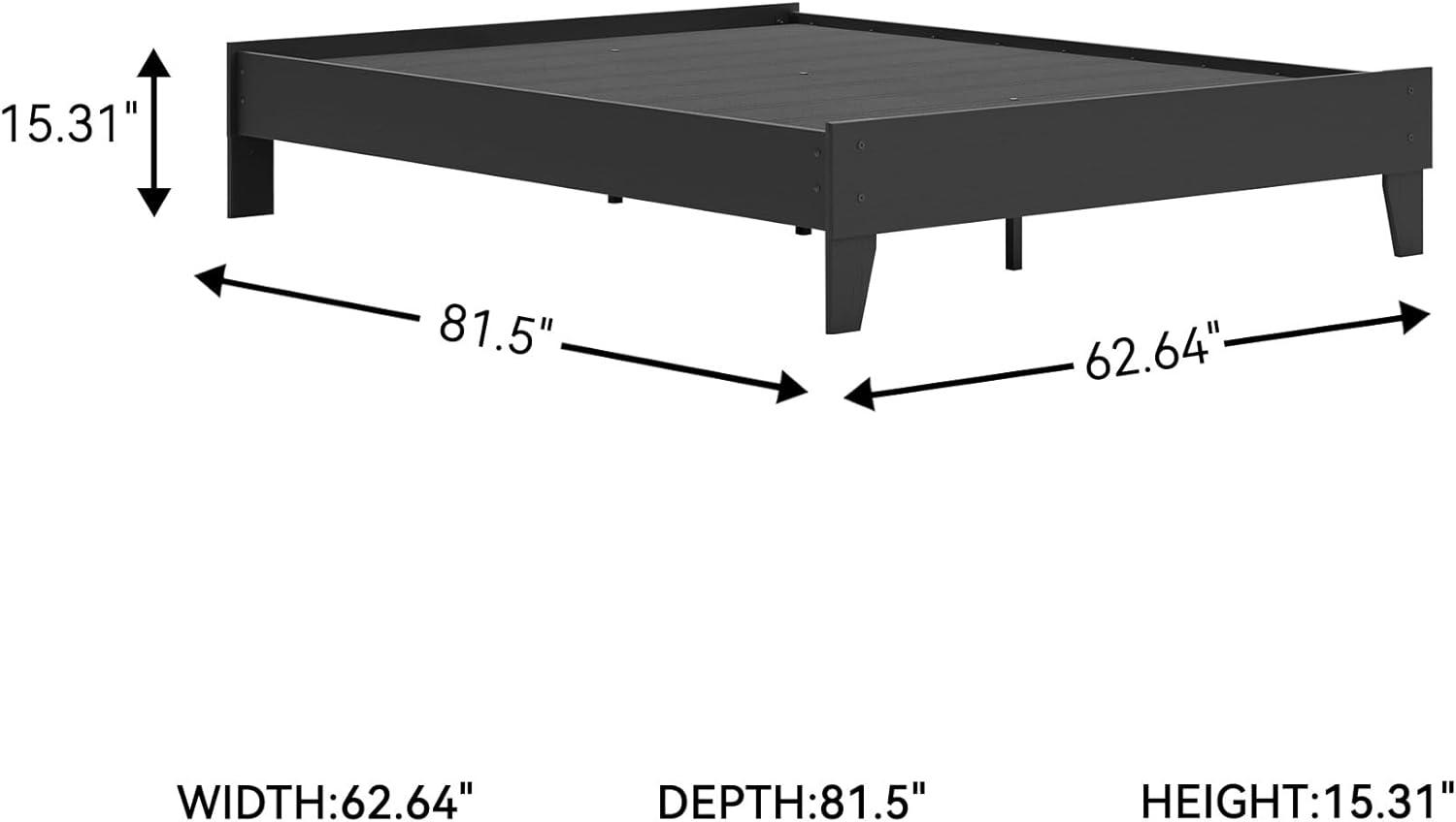 imageSignature Design by Ashley Socalle Casual Queen Platform Bed with Metal Slats No Box Spring Needed BlackBlack