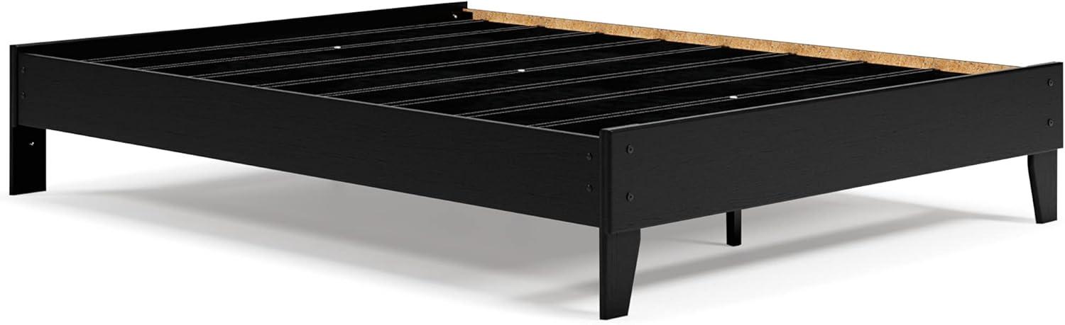 imageSignature Design by Ashley Socalle Casual Queen Platform Bed with Metal Slats No Box Spring Needed BlackDark Brown