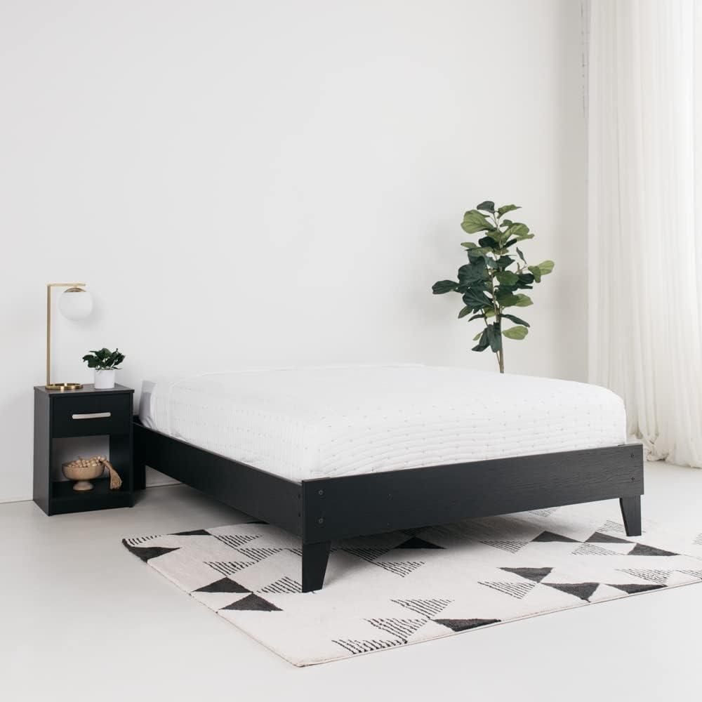 imageSignature Design by Ashley Socalle Casual Queen Platform Bed with Metal Slats No Box Spring Needed BlackDark Brown